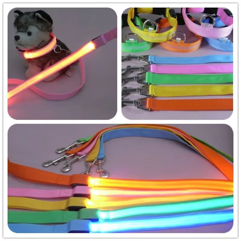 Led Hund Leine Seil Mit Licht Leuchtende Blei Leine Für Hund Sicherheit Blinkende Leuchtende Kragen Harness Zubehör Honden Lichtband