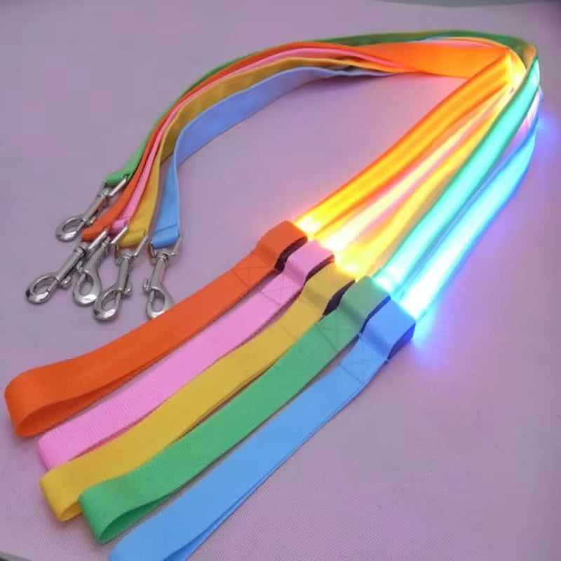 Led Hund Leine Seil Mit Licht Leuchtende Blei Leine Für Hund Sicherheit Blinkende Leuchtende Kragen Harness Zubehör Honden Lichtband